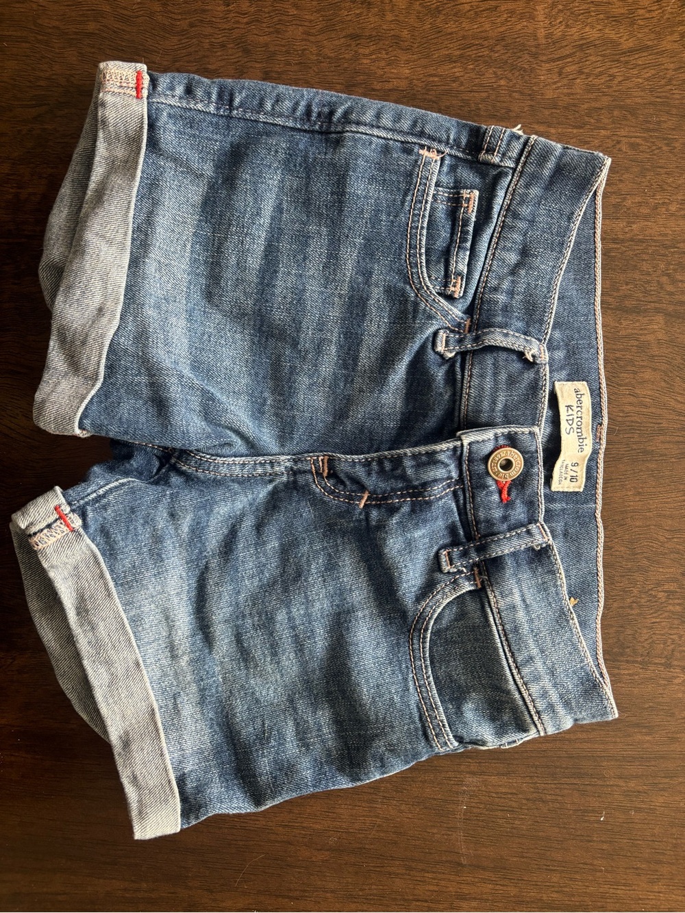 Abercrombie Kids girls size 9/10 Denim Roll-Cuff Shorts - Medium Blue Wash